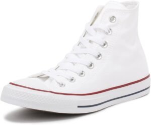 Converse Clothing & Apparel Chuck Taylor All Star Canvas High Top Sneaker, Optical White, 8.5 Women/6.5 Men