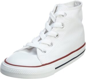 Converse Kids' Chuck Taylor All Star Canvas High Top Sneaker Optical White, 8 Toddler